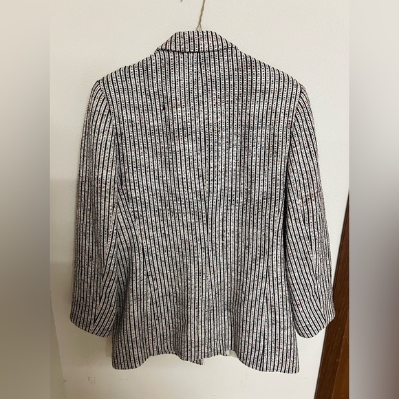 VTG 100% handwoven silk Striped Women's Blazer large - Picture 6 of 9